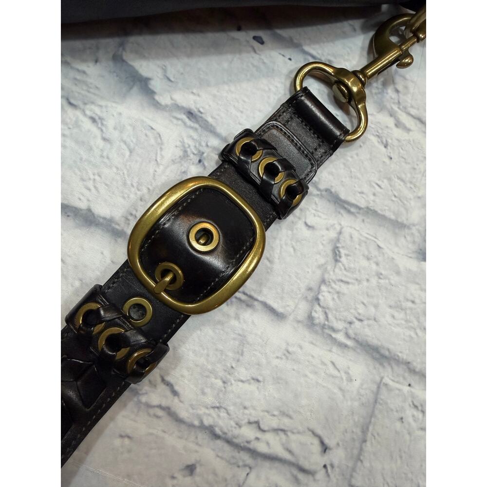 COACH Black Bleecker Legacy Tattersall Shoulder Bag F0769-11419 Antique Brass - Picture 7 of 15
